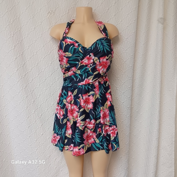 Cocopear Other - Cocopear Size XL Floral Woman Swim Dress - Pink and Blue